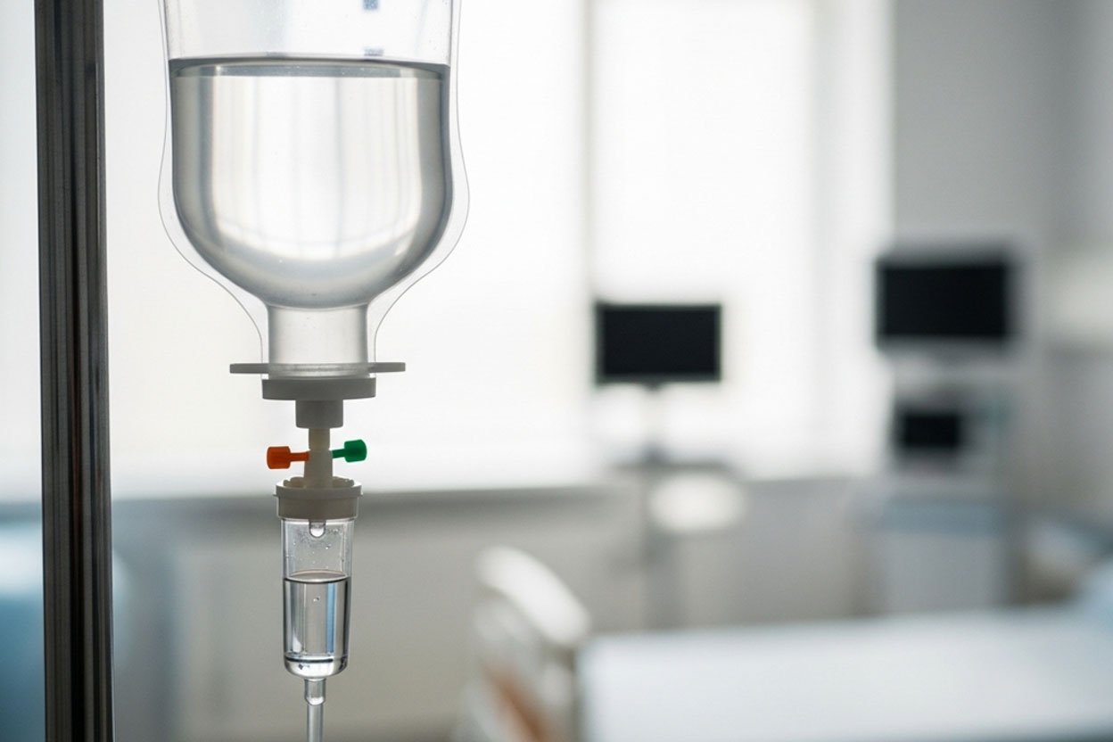 Эффективное очищение организма Капельница в клинике крупным планом